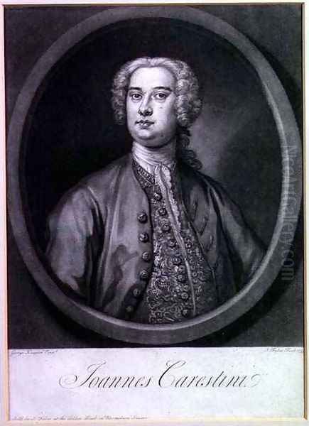 Portrait of Joannes Carestini Italian castrato Oil Painting by George Knapton