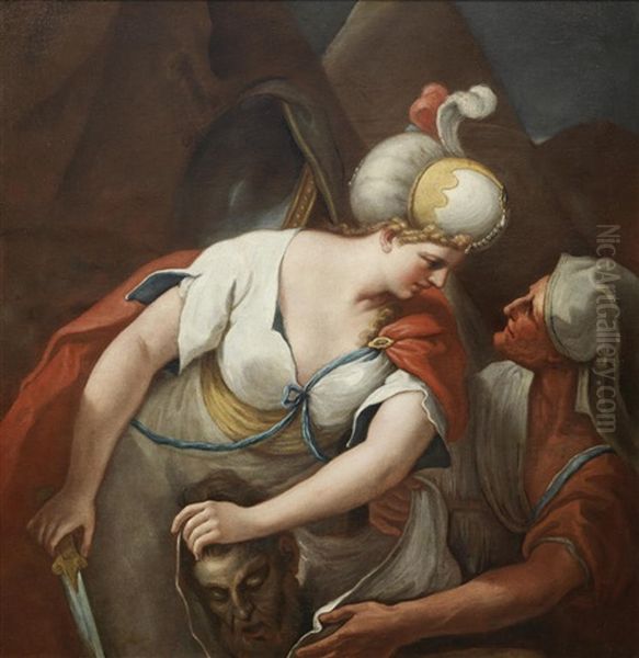 Rebecca At The Well; And Judith With The Head Of Holofernes Oil Painting by Nicolo Bambini