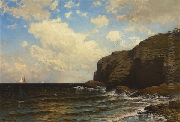 Rocky Coast With Breaking Waves Oil Painting by Alfred Thompson Bricher