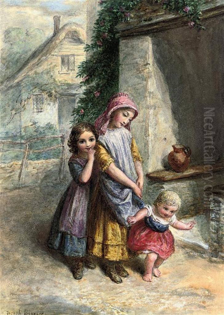 The First Steps Oil Painting by Laurent Joseph Daniel Bouvier