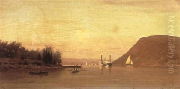 View From The Hudson River Oil Painting by Francis Augustus Silva